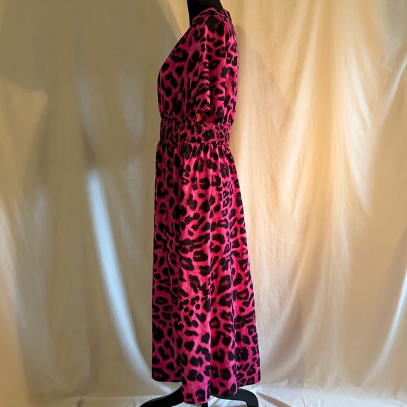 LIKE NEW Shein LUNE Leopard Print Half Button Dress Women’s Size XL - Picture 7 of 11